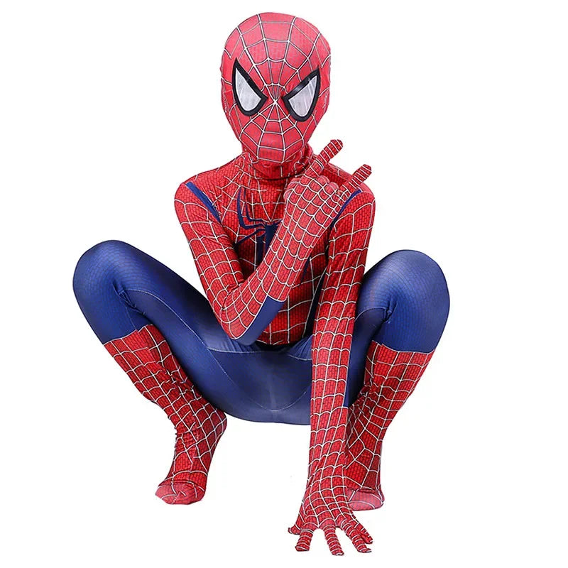 Superhero Spider Man Costume Jumpsuit Miles Spiderman Halloween Cosplay Costumes Bodysuit Head Cover Separation Party Set