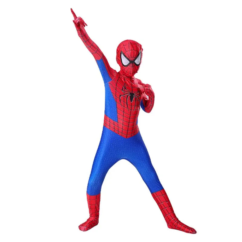 Superhero Spider Man Costume Jumpsuit Miles Spiderman Halloween Cosplay Costumes Bodysuit Head Cover Separation Party Set