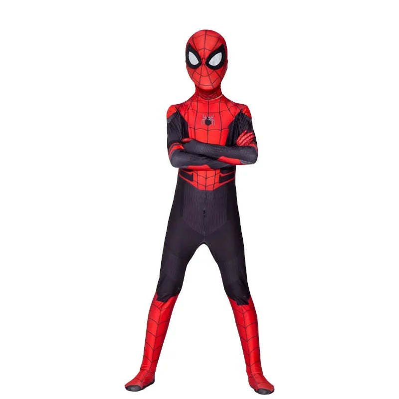 Superhero Spider Man Costume Jumpsuit Miles Spiderman Halloween Cosplay Costumes Bodysuit Head Cover Separation Party Set