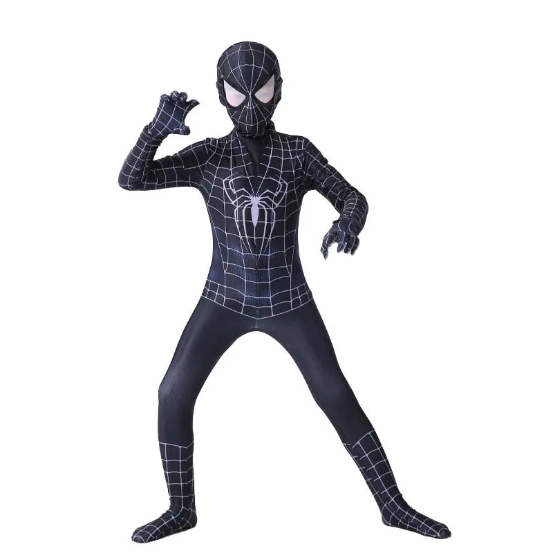 Superhero Spider Man Costume Jumpsuit Miles Spiderman Halloween Cosplay Costumes Bodysuit Head Cover Separation Party Set
