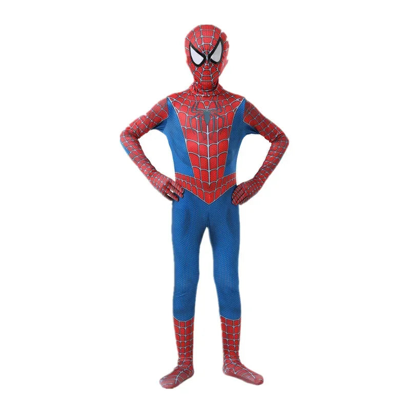 Superhero Spider Man Costume Jumpsuit Miles Spiderman Halloween Cosplay Costumes Bodysuit Head Cover Separation Party Set